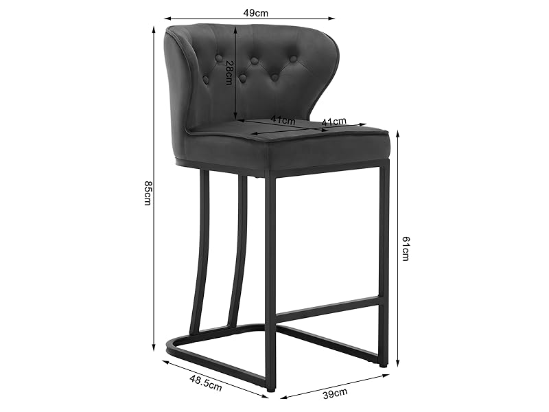 WOLTU Barhocker, Barstuhl, Bistrohocker, Polsterhocker, Tresenhocker,Design-Hocker, mit Rückenlehne