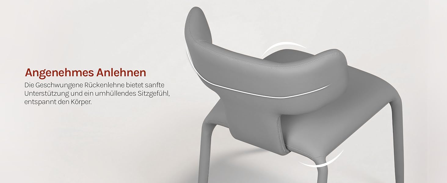 Der Text lautet „Angstrahlung Animation“. Technisches oder architektonisches 3D-Rendering, das das graue Stuhl- oder Sitzdesign aus mehreren Blickwinkeln zeigt.