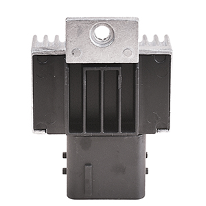 Text reads 'Image 6'. Close-up of black metal electronic component or heat sink with ribbed cooling fins and mounting holes.