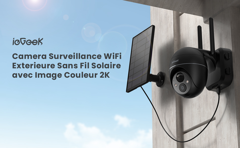 iegeek 2k camera surveillance wifi exterieure sans fil