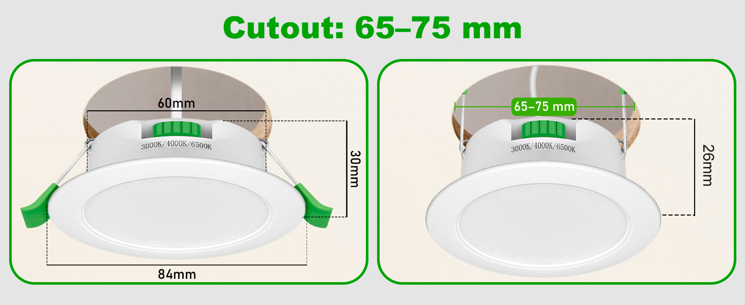 Projecteurs LED encastrés Jaenma pour plaques de plâtre 230V, 7W 400LM