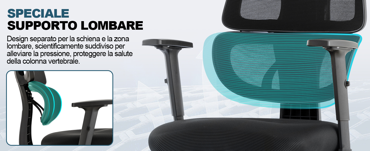 Il testo recita 'SPECIALE SUPPORTO LOMBARE'.