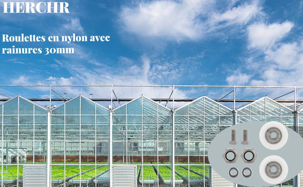 Roulettes en nylon avec rainures 30mm