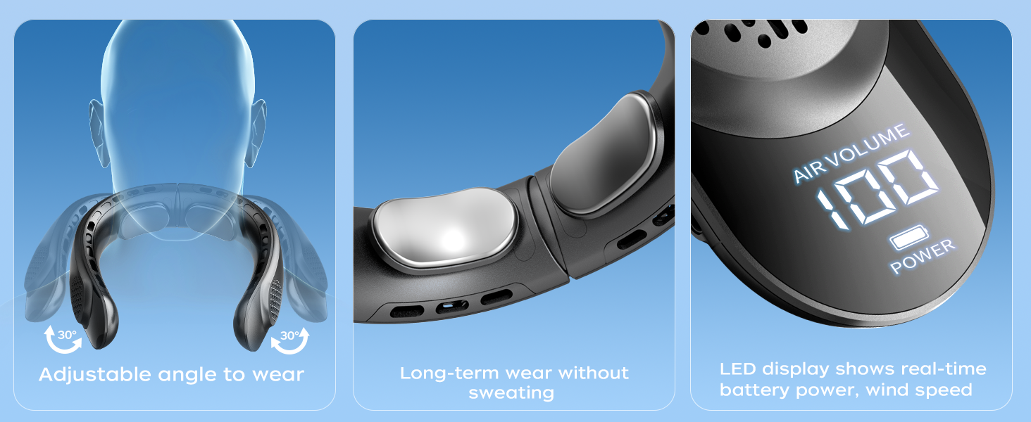 SLuB Ventilateur Portable 4-en-1 (ceinture, Main, Cou, Bureau), 10