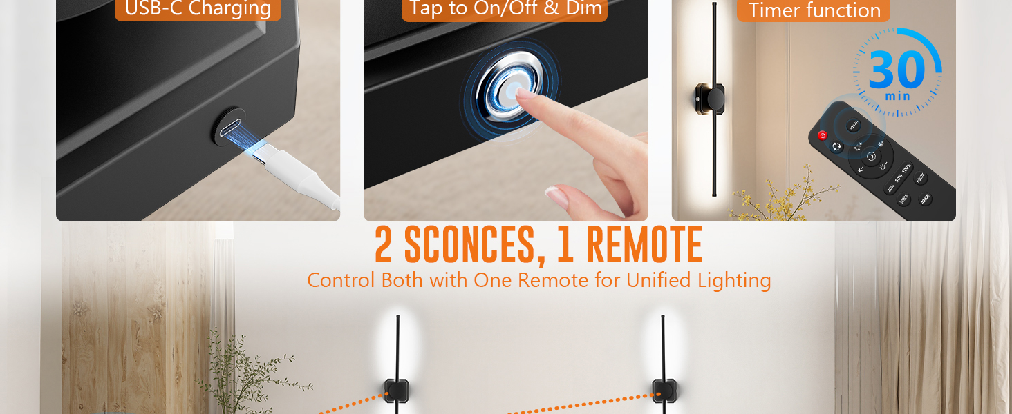 2 SCONCES,1 REMOTE
