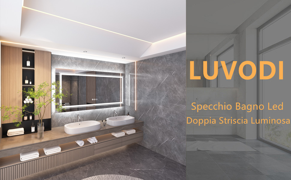 Specchio da Bagno con LED Luce da Parete: Grande Specchio Bagno  Retroilluminato e Frontale Rettangolare Specchio a figura intera Touch,  Anti-appannamento - 120x80cm