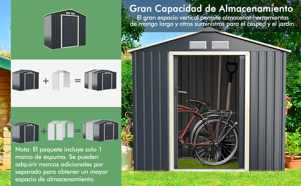 Cobertizo de Jardín de Metal de Exterior