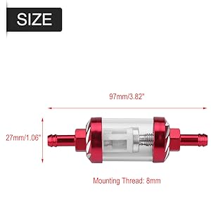 Cable rojo para filtro de combustible de motocicleta