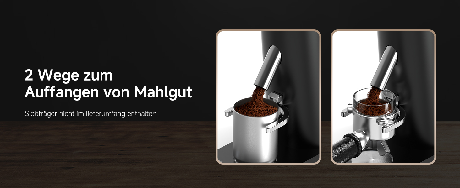 Der Text lautet „2 Wege zum Auffangen von Mahlgut“. Lehrbilder zeigen zwei Methoden zum Sammeln von Bodenmaterial, dargestellt in Schwarzweiß.