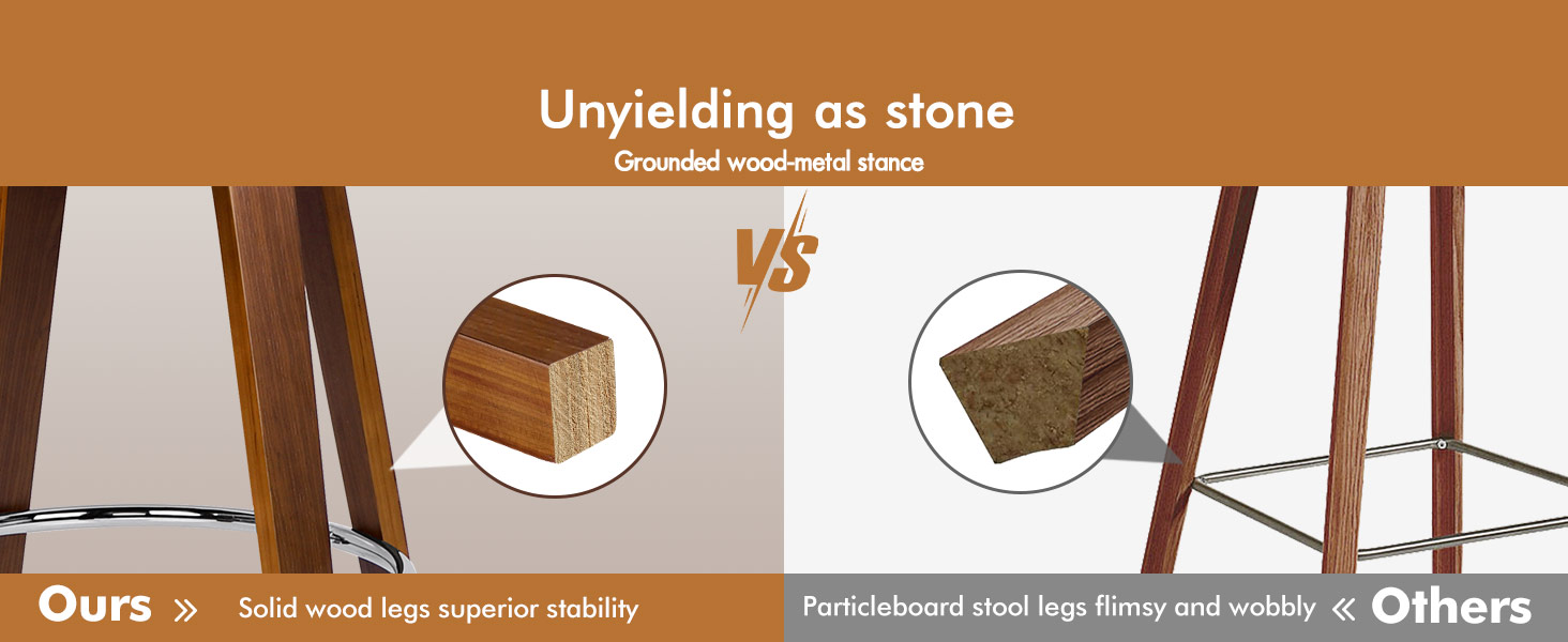 Text reads 'Unyielding as stone'. Product comparison showing 'Ours' vs 'Others' with emphasis on durability and performance features.