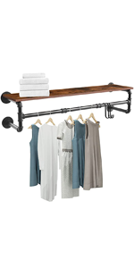 Pamo Tubo Appendiabiti pamo Industrial Loft Design Guardaroba per Cabina Armadio Parete Appendiabiti