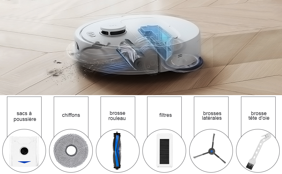 Heykewi Kit d'accessoires pour Ecovacs DEEBOT N30 PRO / N30 OMNI / N30 PRO OMNI