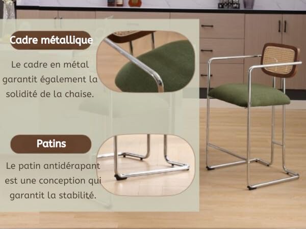 chaise bar avec dossier