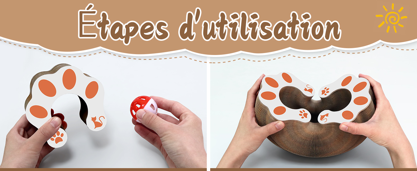 Griffoir pour Chat Carton avec Balle