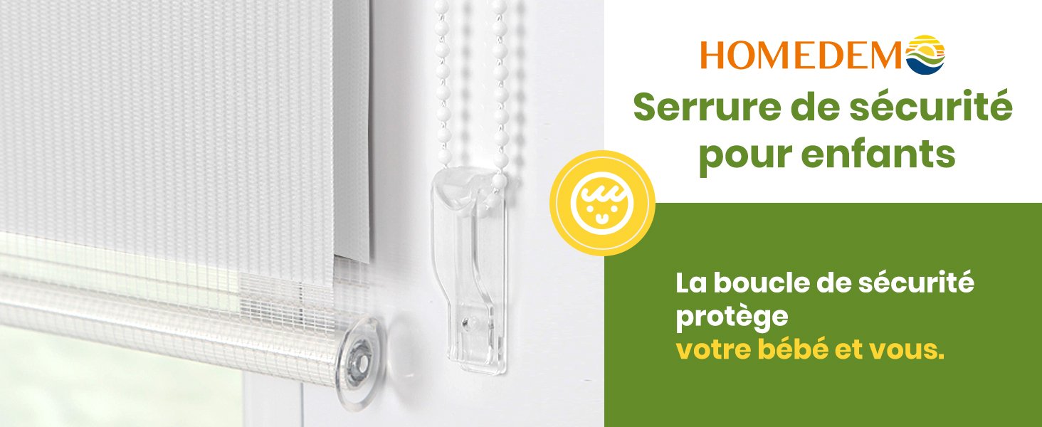 pour armoires ou tiroirs. Dispositif en plastique blanc avec mécanisme de boucle pour empêcher l'ouverture