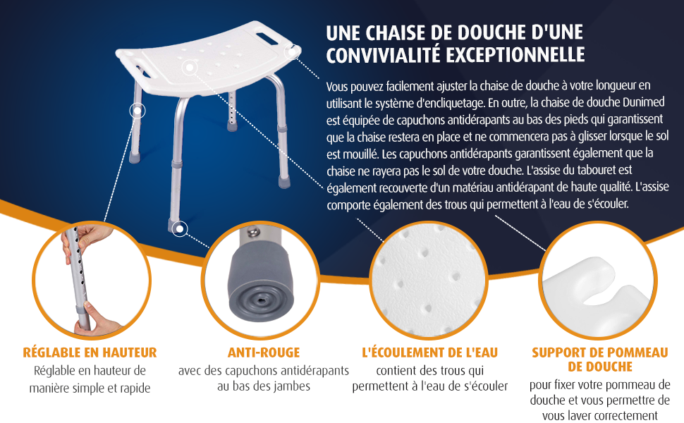 tabouret de douche chaise de douche pour les aides de salle de bain