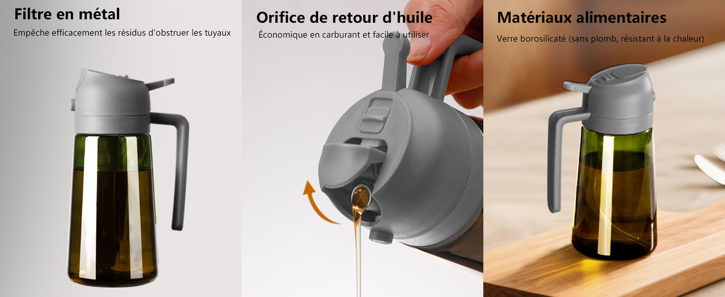 avec filtre métallique et bec de return. matériaux sêrs pour les food