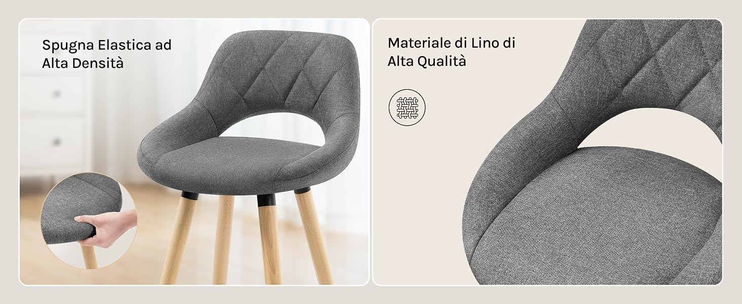 la sedia [unused0] è realizzata in un morbido tessuto grigio con una struttura nera e uno