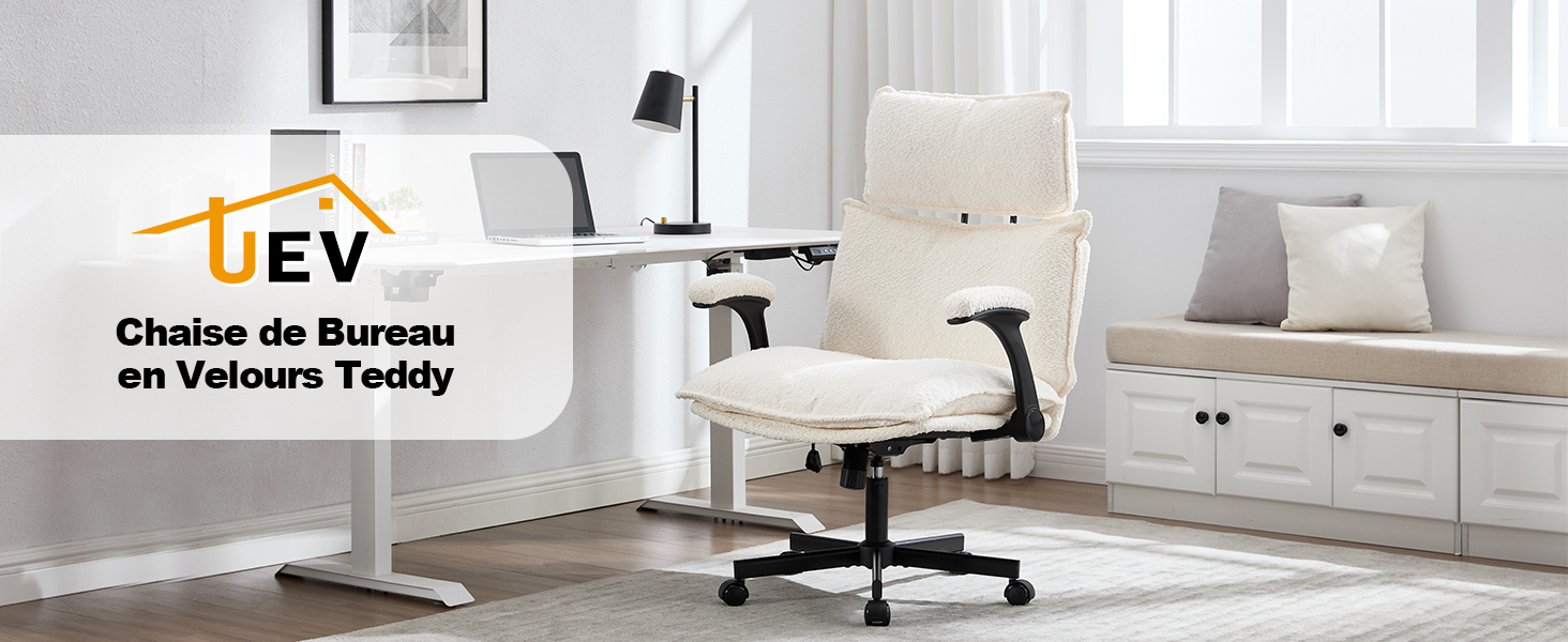 Chaise de Bureau en Velours Teddy
