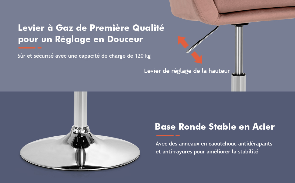 Chaise d'appoint Pivotante en Velours Moderne