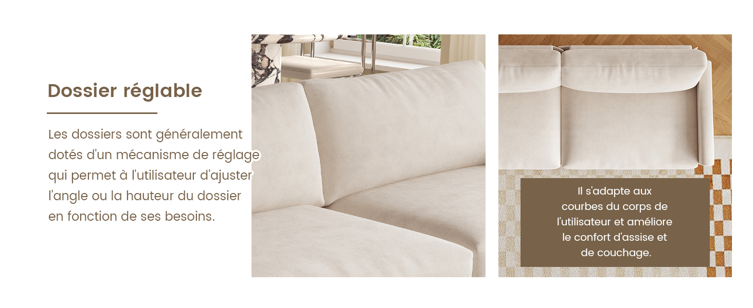 Canapé causeuse beige