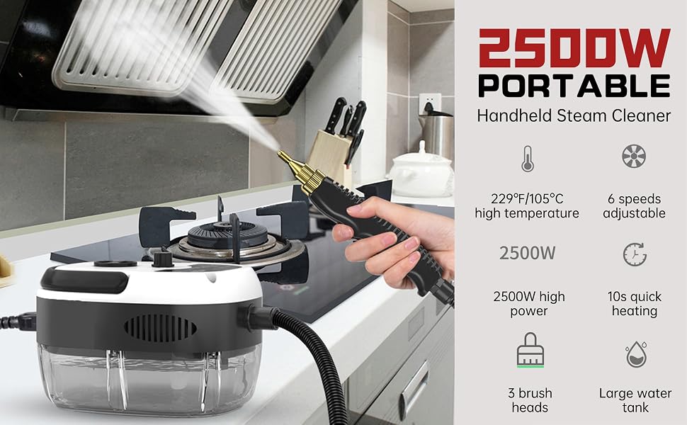 TONYSA 2500W Nettoyeur Vapeur, Nettoyeur