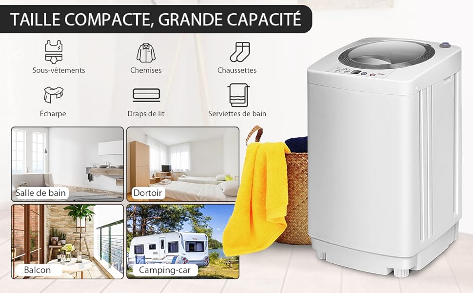 RELAX4LIFE Mini Machine à Laver à 2 Cuve Capacité 10,5 KG, Lave-Linge  Semi-Automatique avec Minuteur & Essoreuse, Lave-Linge Portable Compact,  pour Appartement Dortoir Maison en destockage et reconditionné chez DealBurn