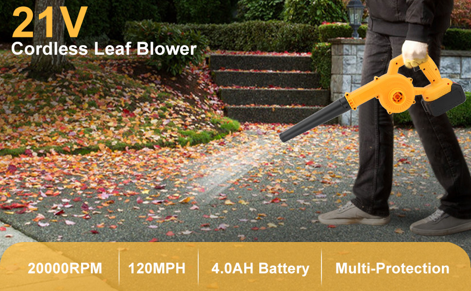 Souffleur à Feuilles électrique Avec Batterie 2 X 1 500 Mh, Turbo 120