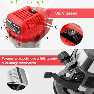 TEENO Défonceuse Affleureuse Électrique 800W 