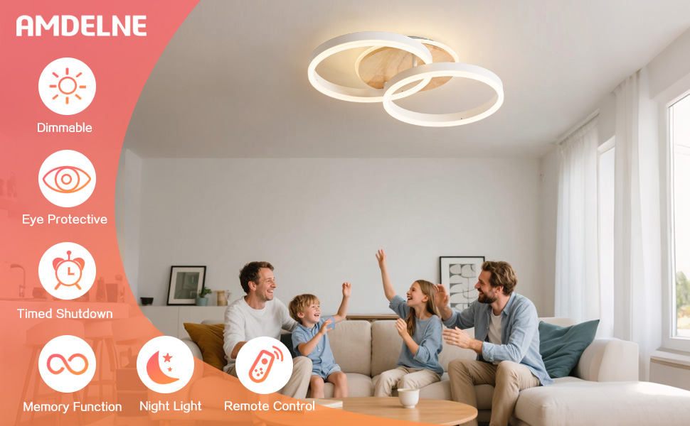 deckenlampe Wohnzimmer Weiß Holz