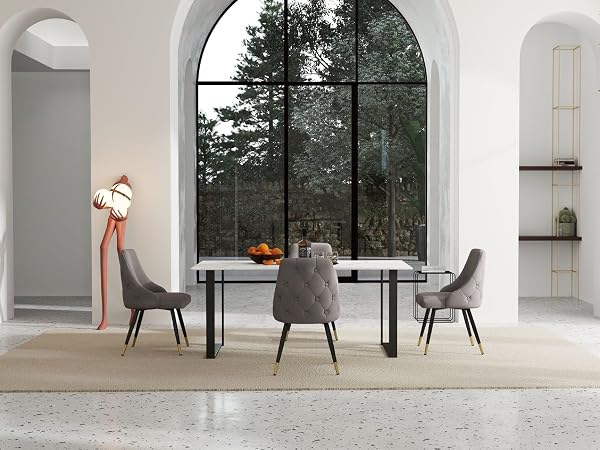 chaise de cuisine lot de 2 chaise velours salle a manger