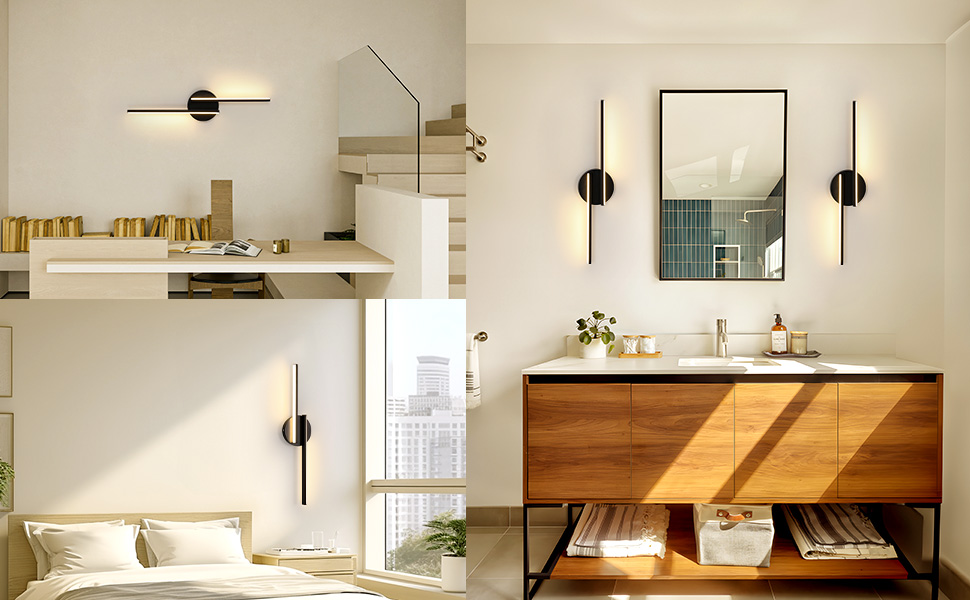 applique murale interieur led moderne chambre noir cuisine