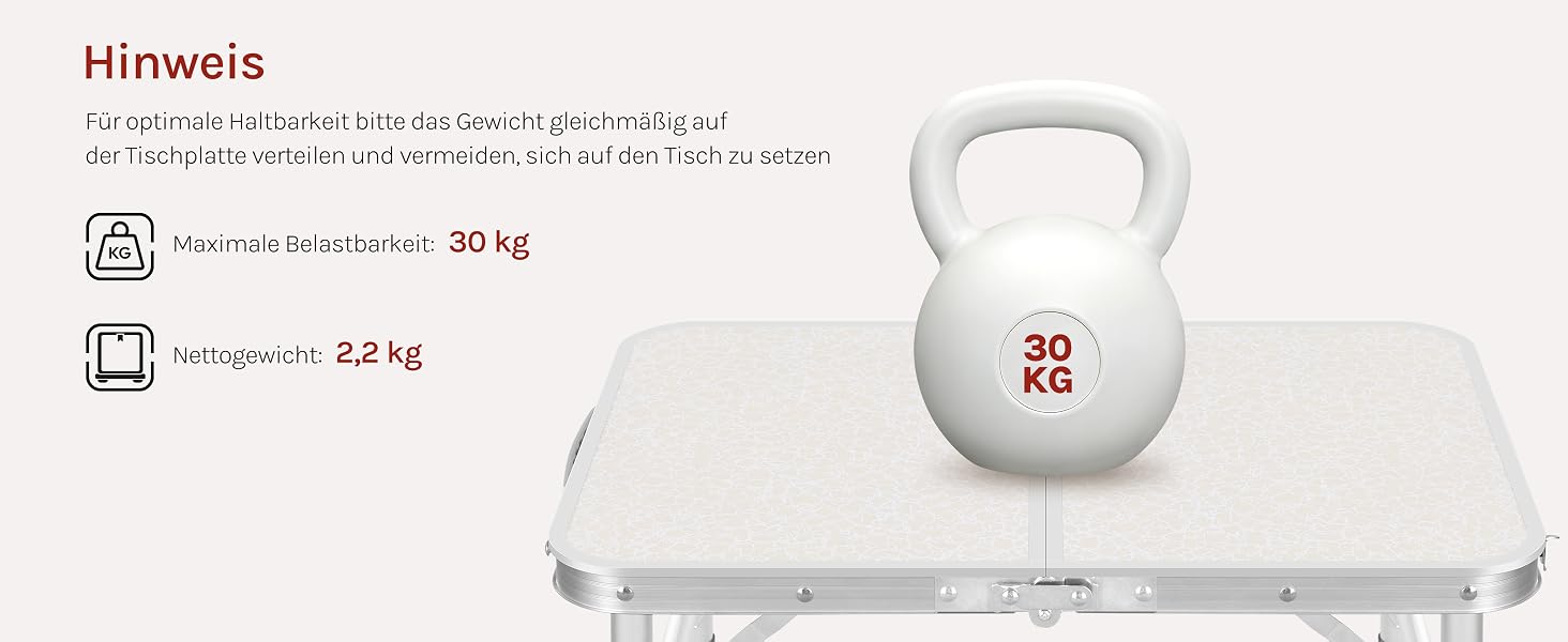 Der Text lautet „Hinweis“ und die Produktspezifikationen zeigen den Gewichtsindikator „2,2 kg“ an. Weißes elektronisches Gerät mit Digitalanzeige auf minimalistischem Hintergrund.