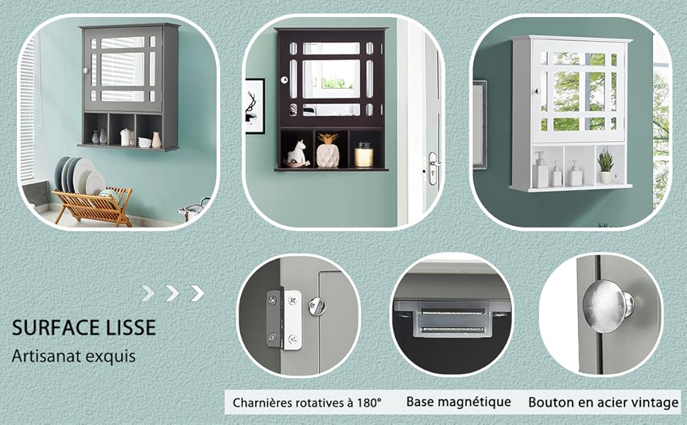 COSTWAY Armoire De Salle De Bain Murale Avec Miroir Impérméable Fait En MDF Avec 2 Etagères Réglables Et 3 Compartiments Gris -Songmics Soldes Magasin AAHKMJXYDAFdJAOAIMEbOAchlkWZ0oakZn uVZ0mPidMNbILvCvspZ4oG3fPgIqc1P26RdPiG8KHKUtblW5 ULKvLD1OHzwX