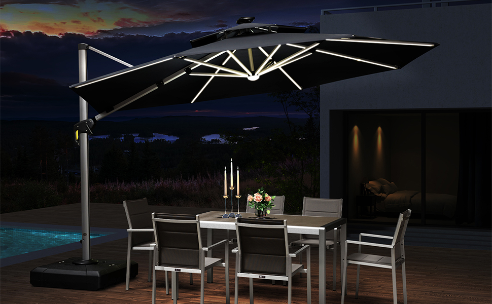 parasol déporté purple leaf rectangulaire parasol terrasse exterieur 2.7