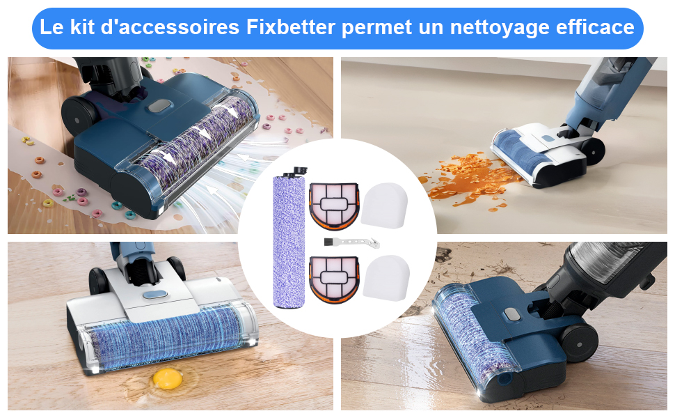 Rullo spazzola e filtro Fixbetter per Shark WDB1F2 per aspirapolvere HydroVac XL 3 in 1