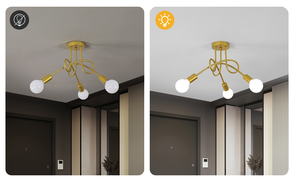 5 lumières Luminaire en fer Vintage pour Salon