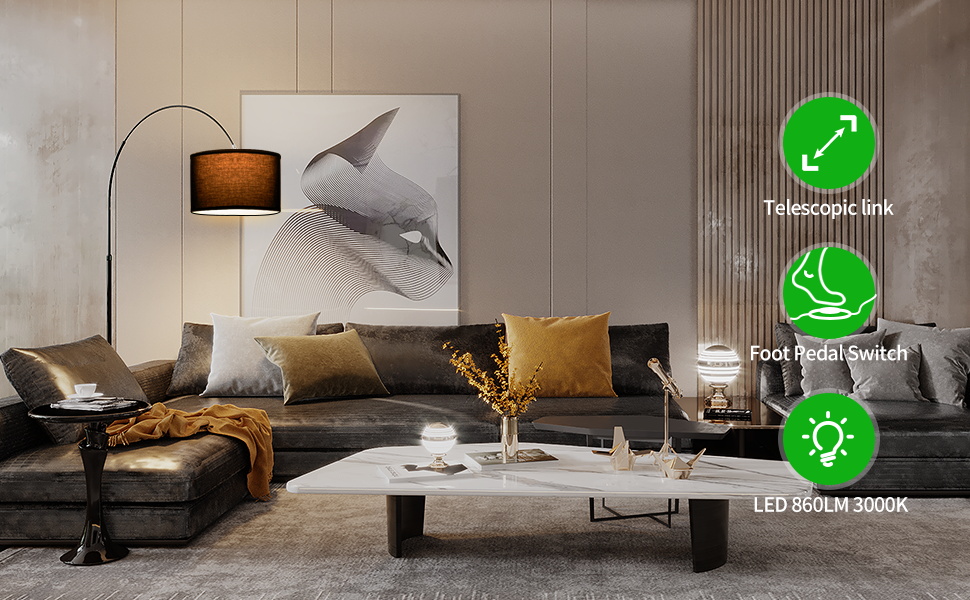 Bogenlampe wohnzimmer