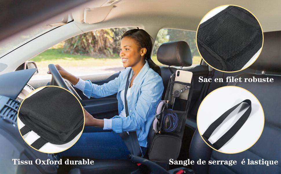Lot De 6 Crochets D'Appui-Tête Pour Voiture - Support Jusqu'à 20kg - Noir