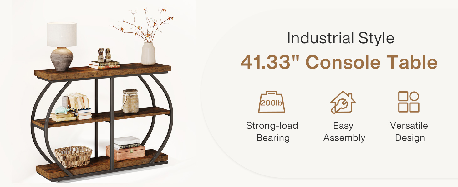 Robuust metalen frame met houten details