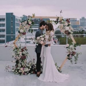 Arco per Matrimonio Legno Arco di Nozze per Palloncino Fiori Ghirlanda Puntelli Supporto Fondali 
