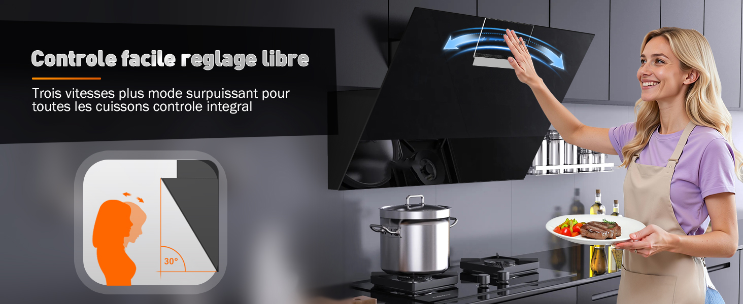 Le texte se lit comme suit : « Controla Desde captgas libre ».
[SENTENCE 12] Image divisée montrant l'interface de commande des appareils de cuisine et la scène de cuisson avec un autocuiseur sur la cuisinière.