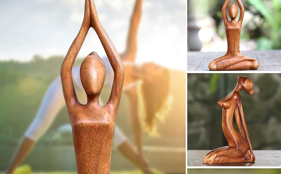 Yoga-Figur Aus Harz – Abstrakte Meditationsskulptur, Goldfarben, Ca. 10,8 Cm – Deko Für Wohnzimmer, Büro & Yoga-Studio