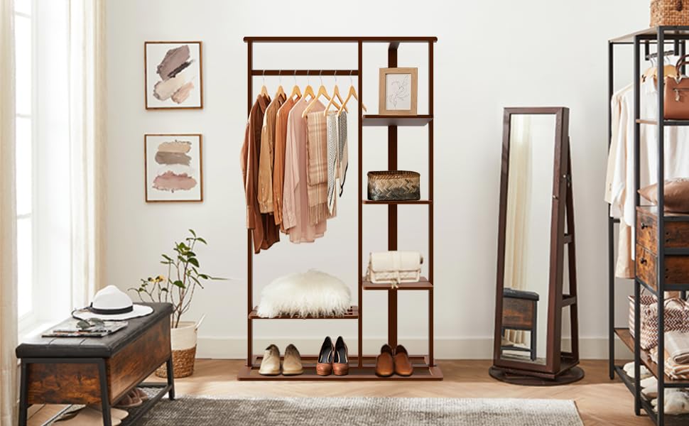 Bamboo Garment Coat Clothes Hanging Rack