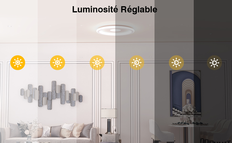 Plafonnier LED 24W GolWof Rond Lampe de Plafond