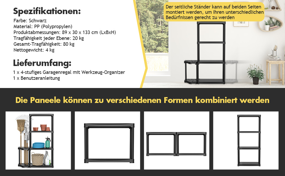 Garagenregal mit Besenhalter