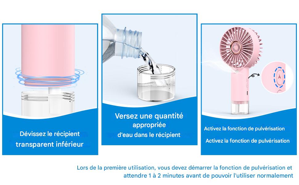 Mini ventilador portátil con función de humidificación