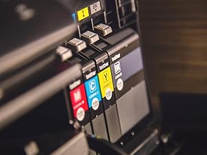 a printer with different color labels