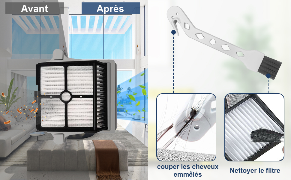Rodillo de cepillo de repuesto Fixbetter y filtro HEPA para Tineco Floor One S7 Pro/Floor One S6