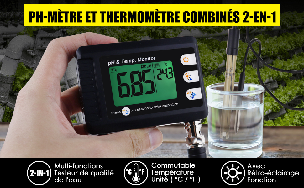 Compteur de pH et de température